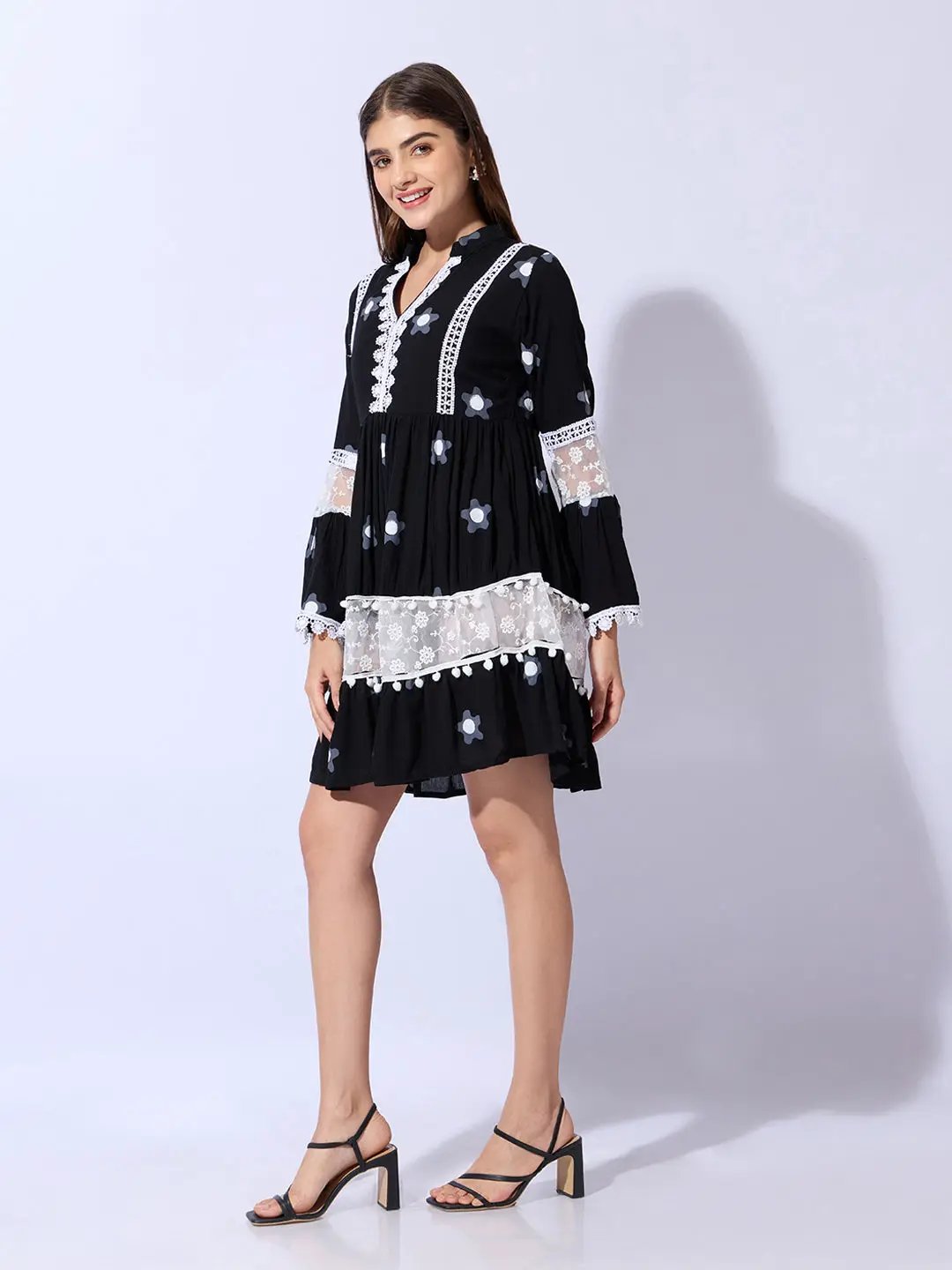 Women's Printed Black Longline Top - Uncategorized from SHOWOFFFF