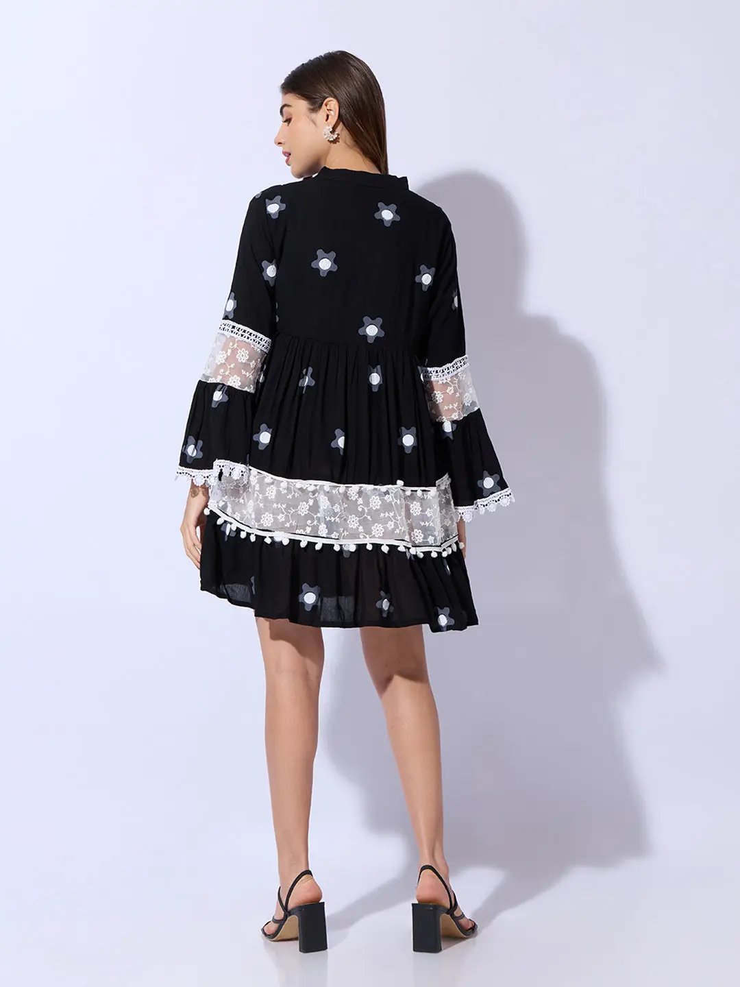 Women's Printed Black Longline Top - Uncategorized from SHOWOFFFF