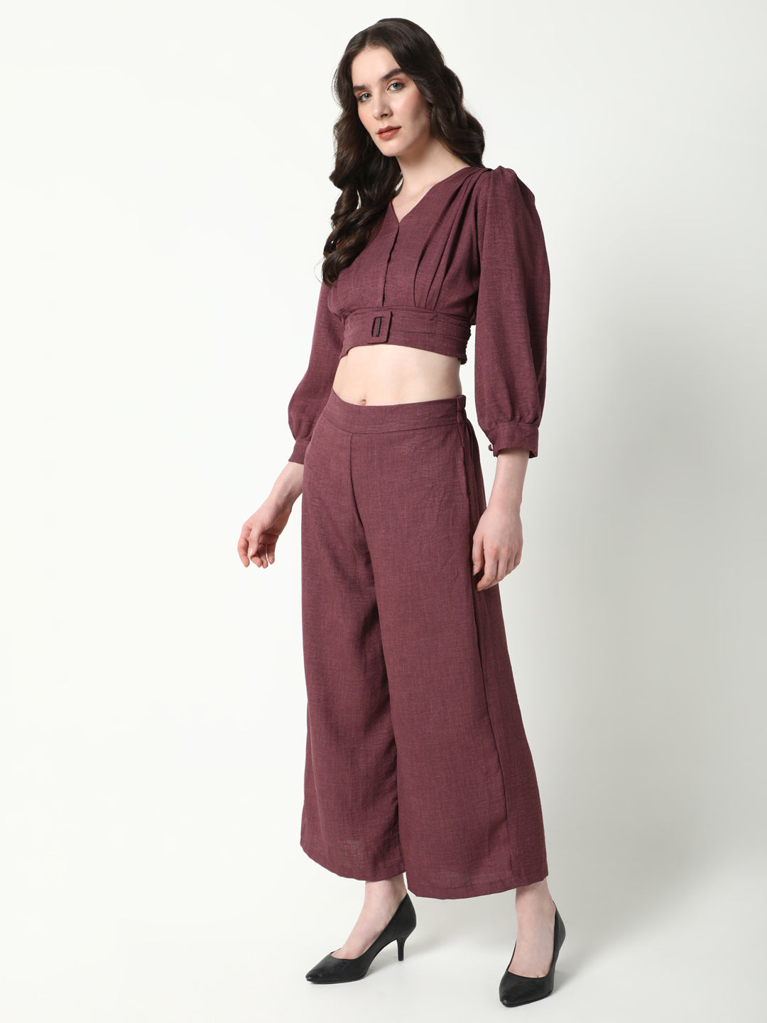 Women's Purple Solid Co-Ords Set