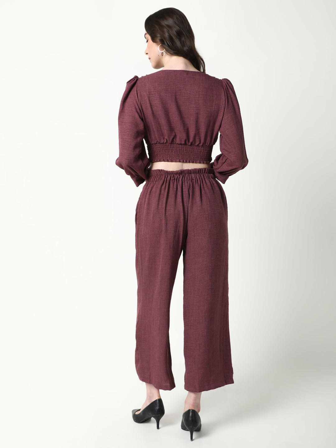 Women's Purple Solid Co-Ords Set