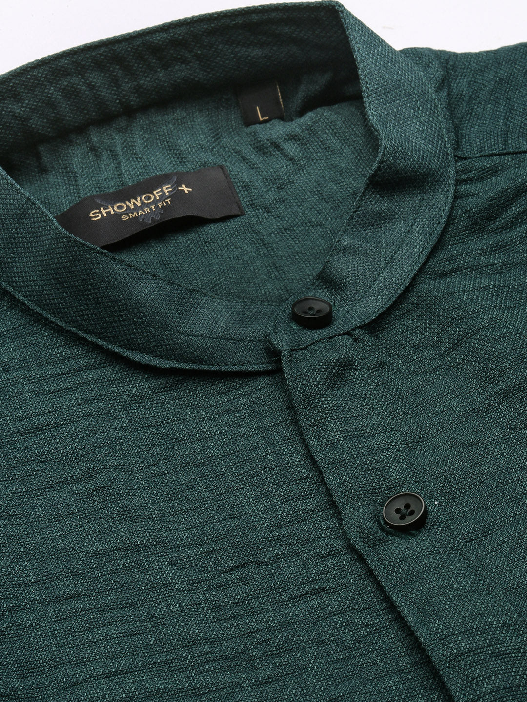 Men Green Solid Slim Fit Shirt