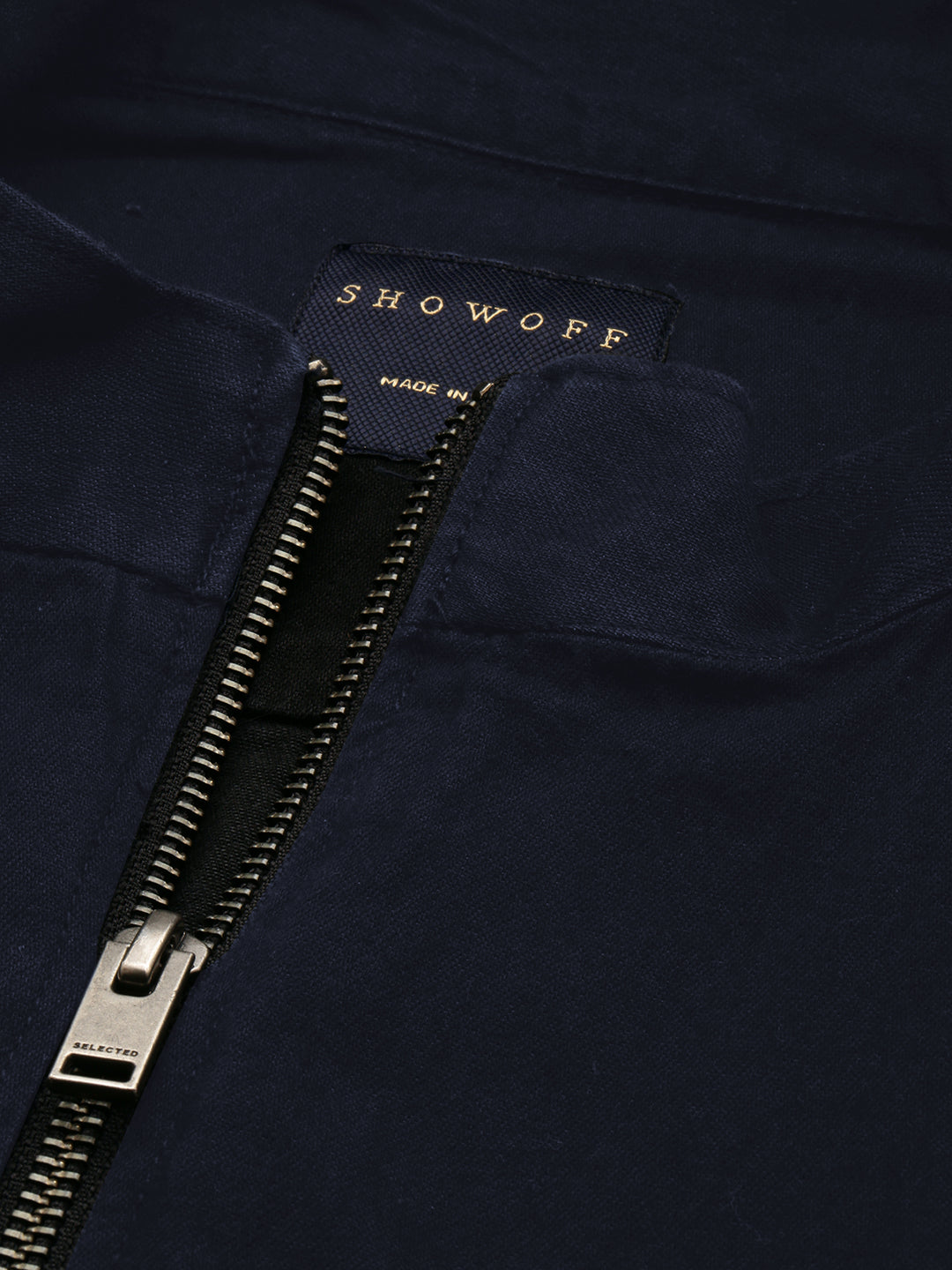 Men's Blue Zipper Jacket With Pockets