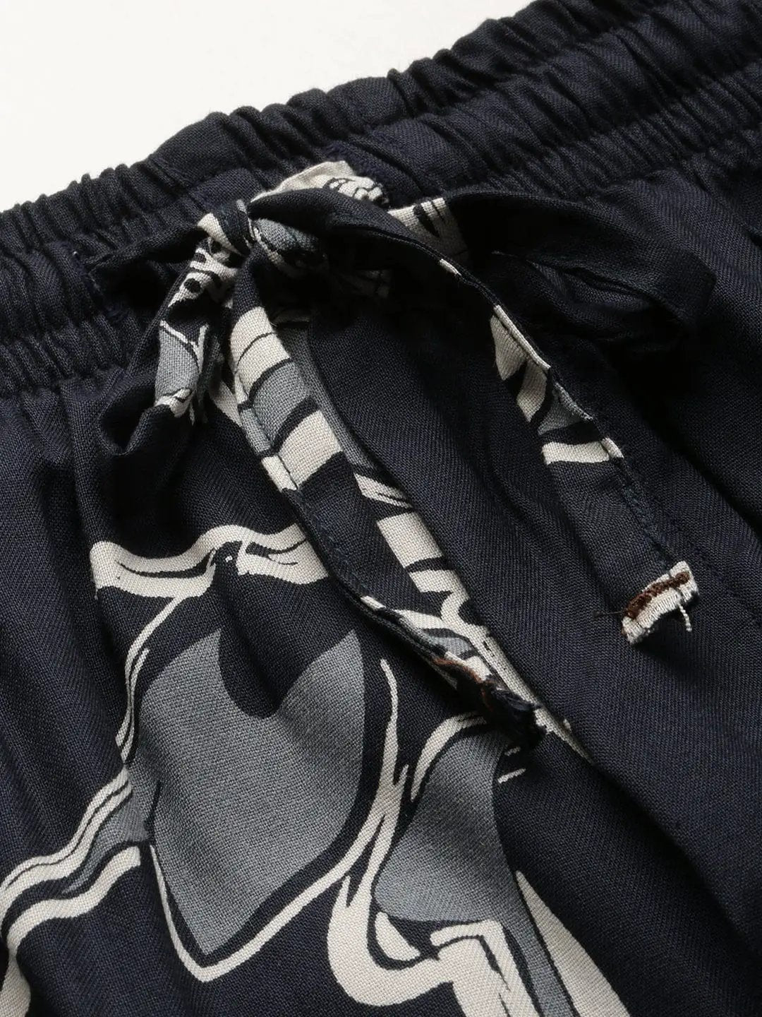 Men's Cuban Collar Printed Teal Co-Ords Set