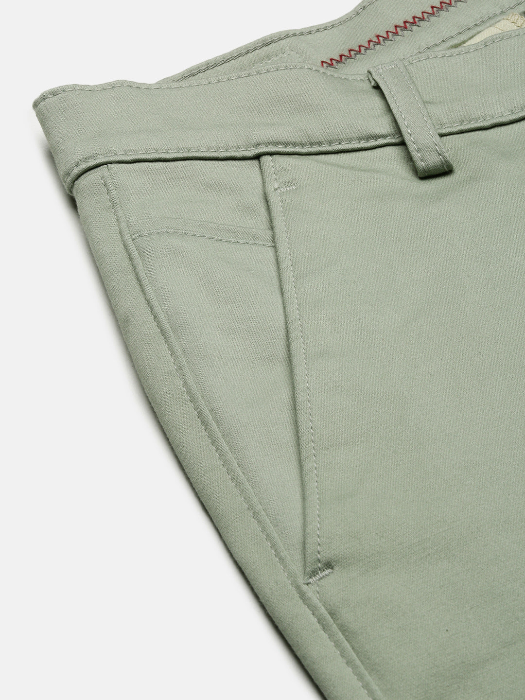 Men Green Solid Trousers