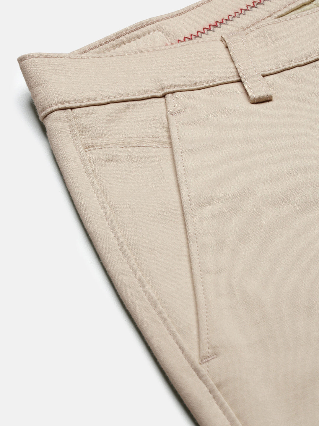 Men Beige Solid Trousers