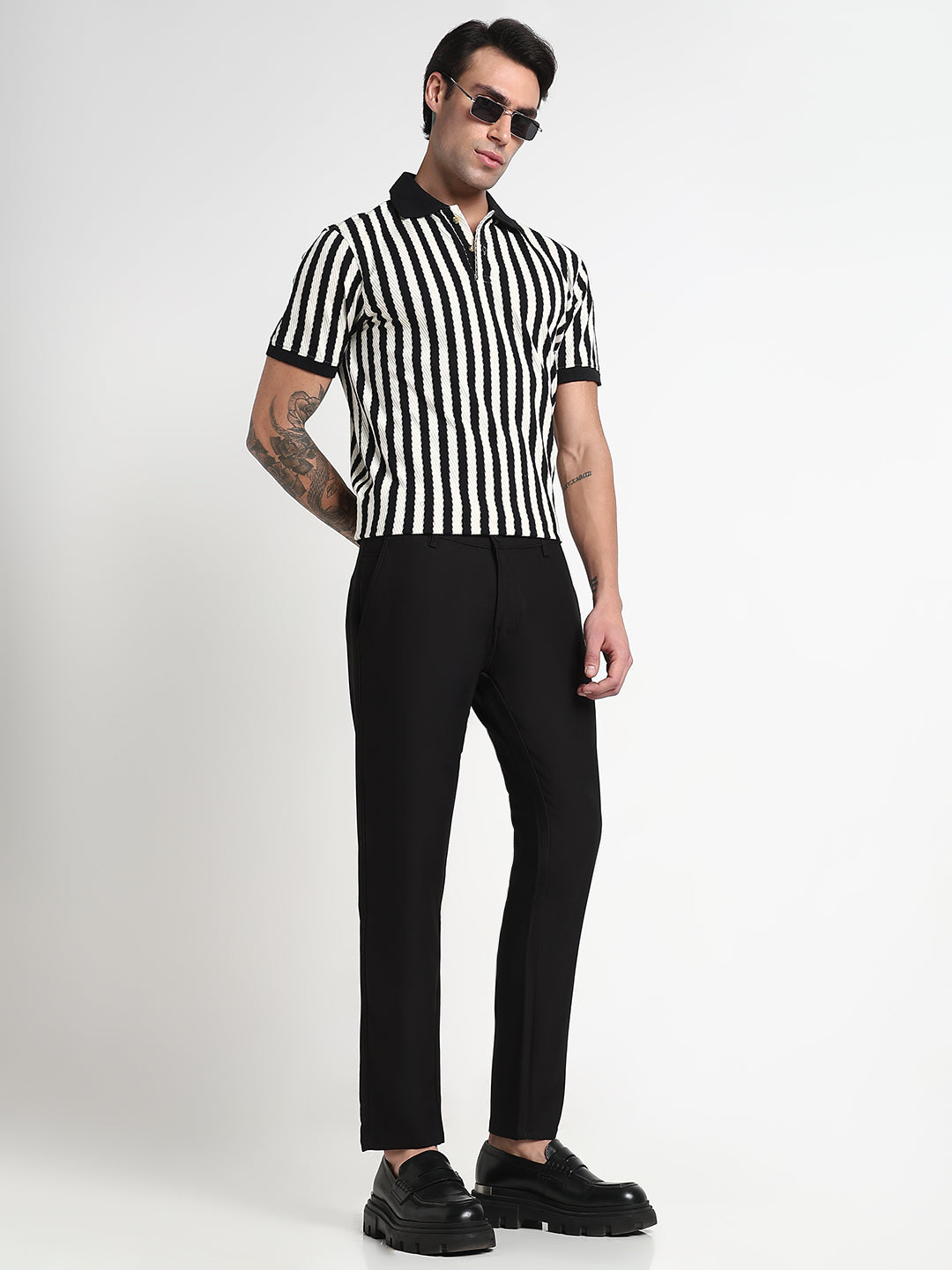 Men's Black Solid Slim Fit Formal Trousers