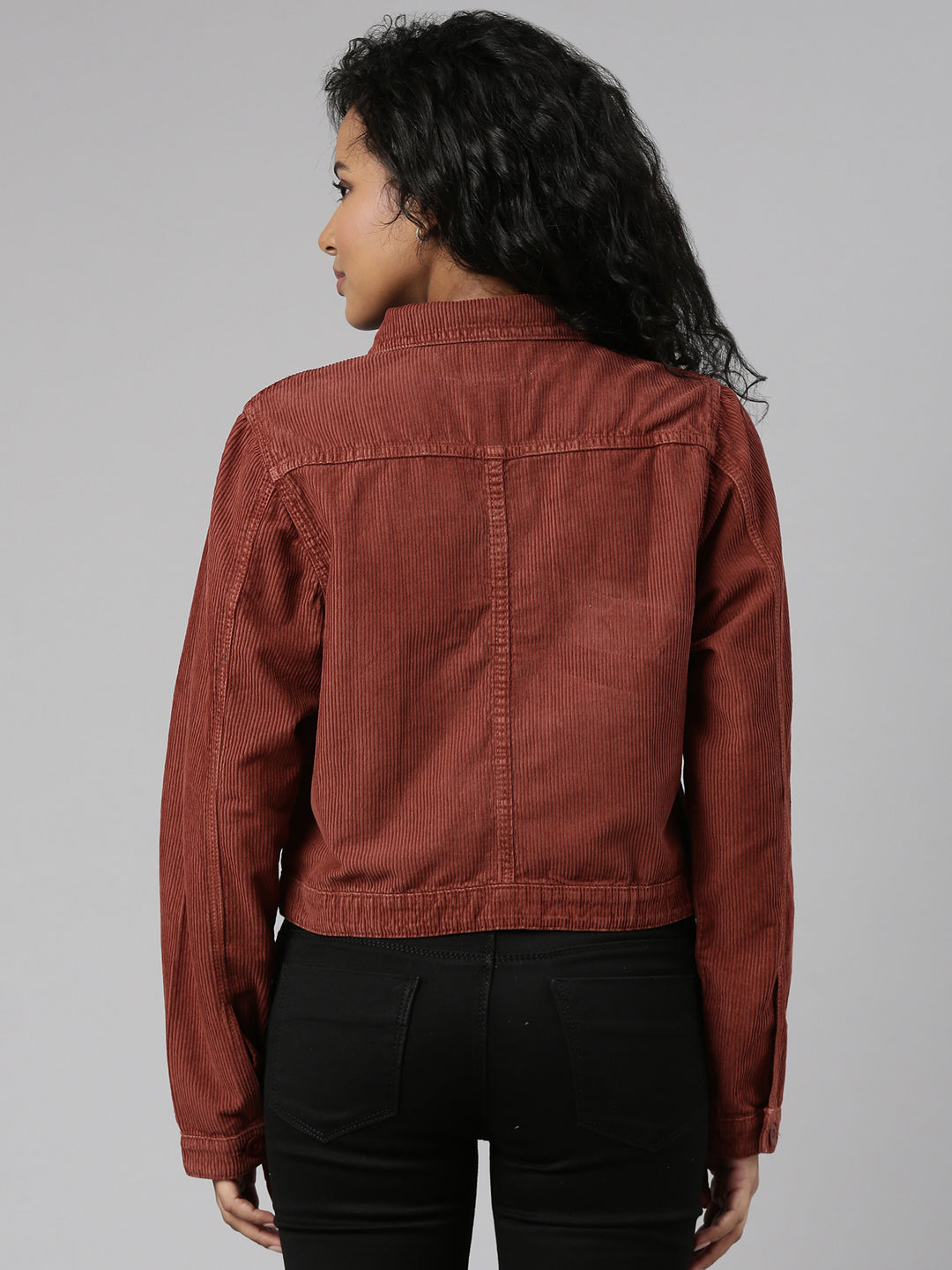 Women Rust Solid Tailored Jacket