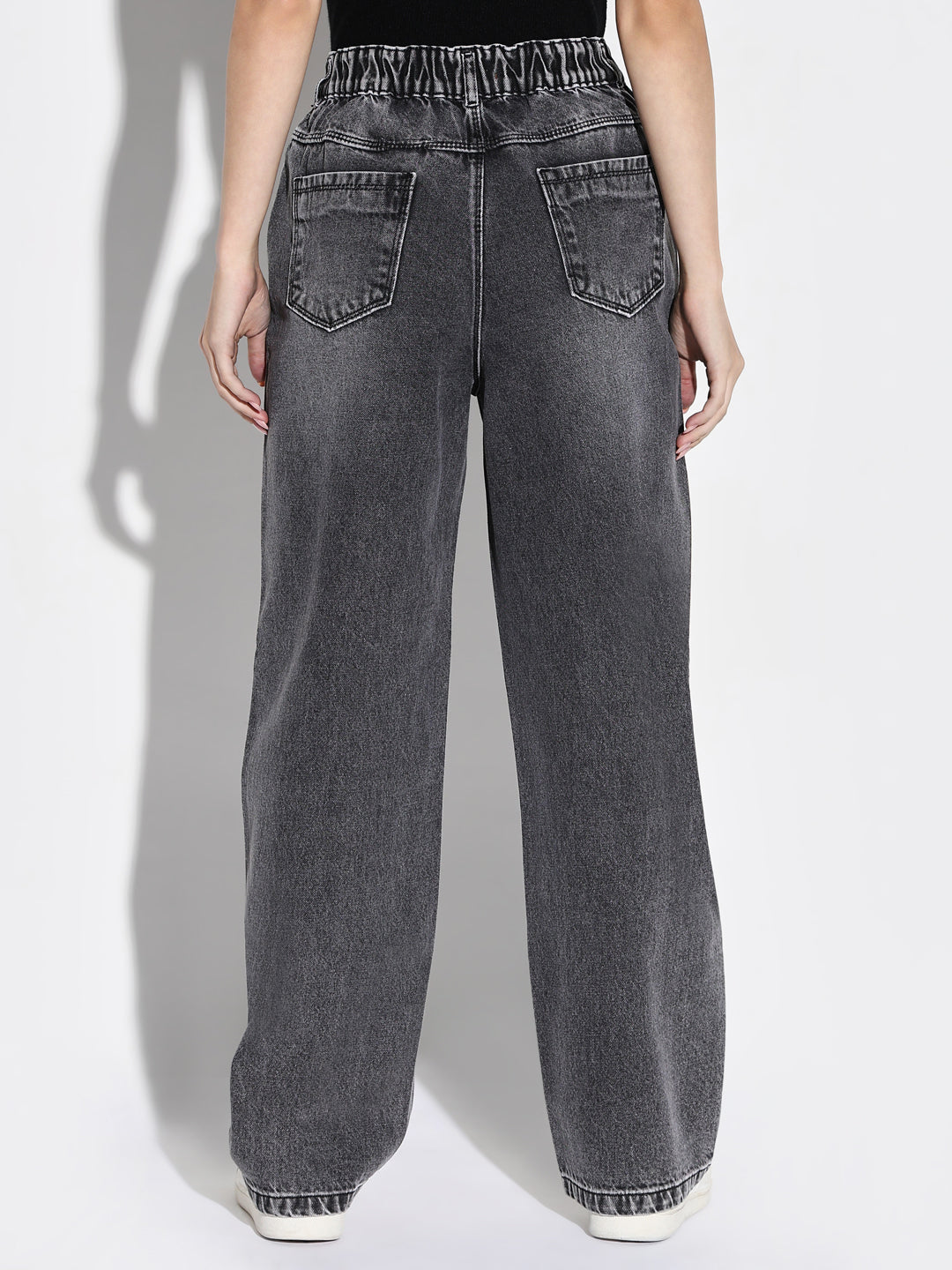 Women Grey Wide Leg Jeans