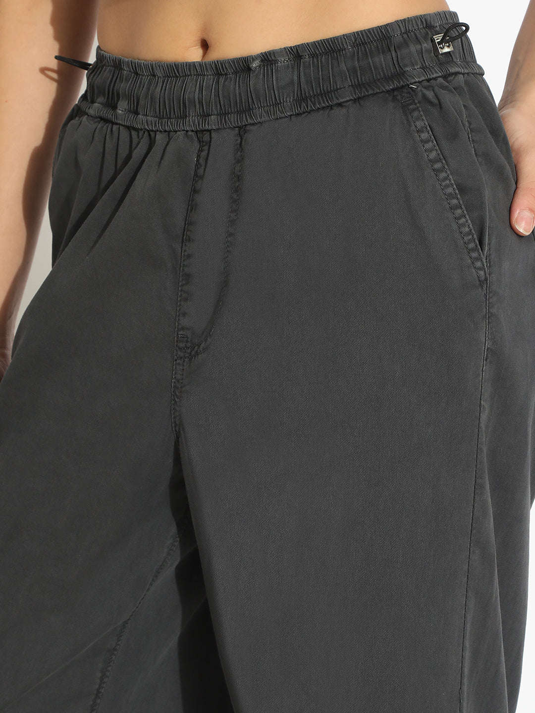 Women's Grey Crop Top and Trouser Co-Ord Set