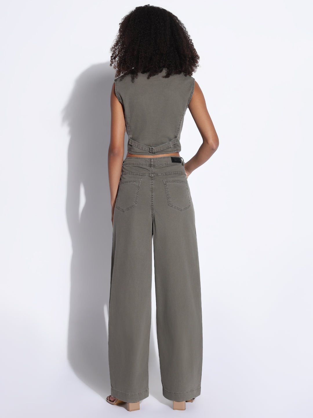 Women's Solid Olive Co-Ords Set