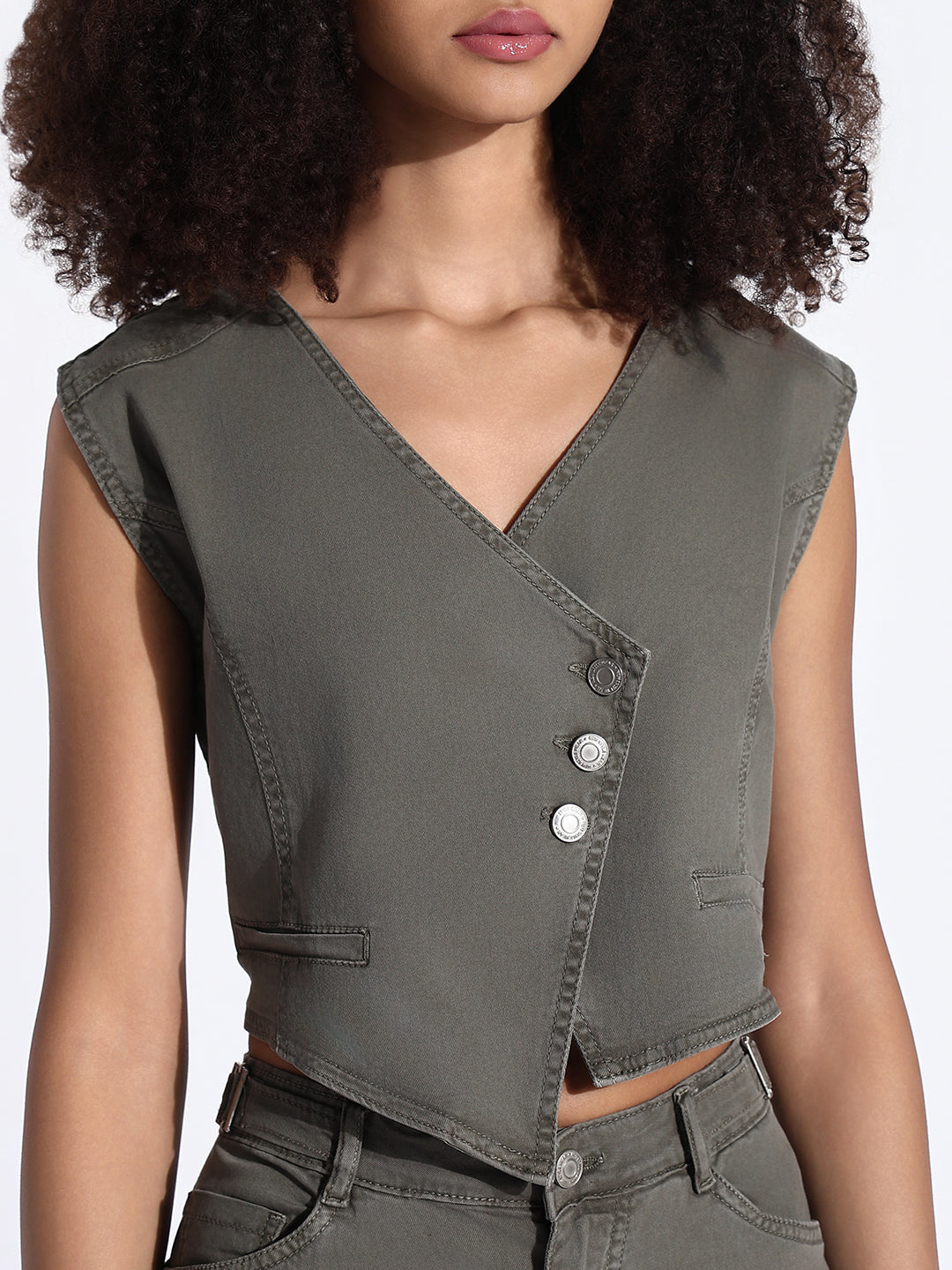 Women's Solid Olive Co-Ords Set