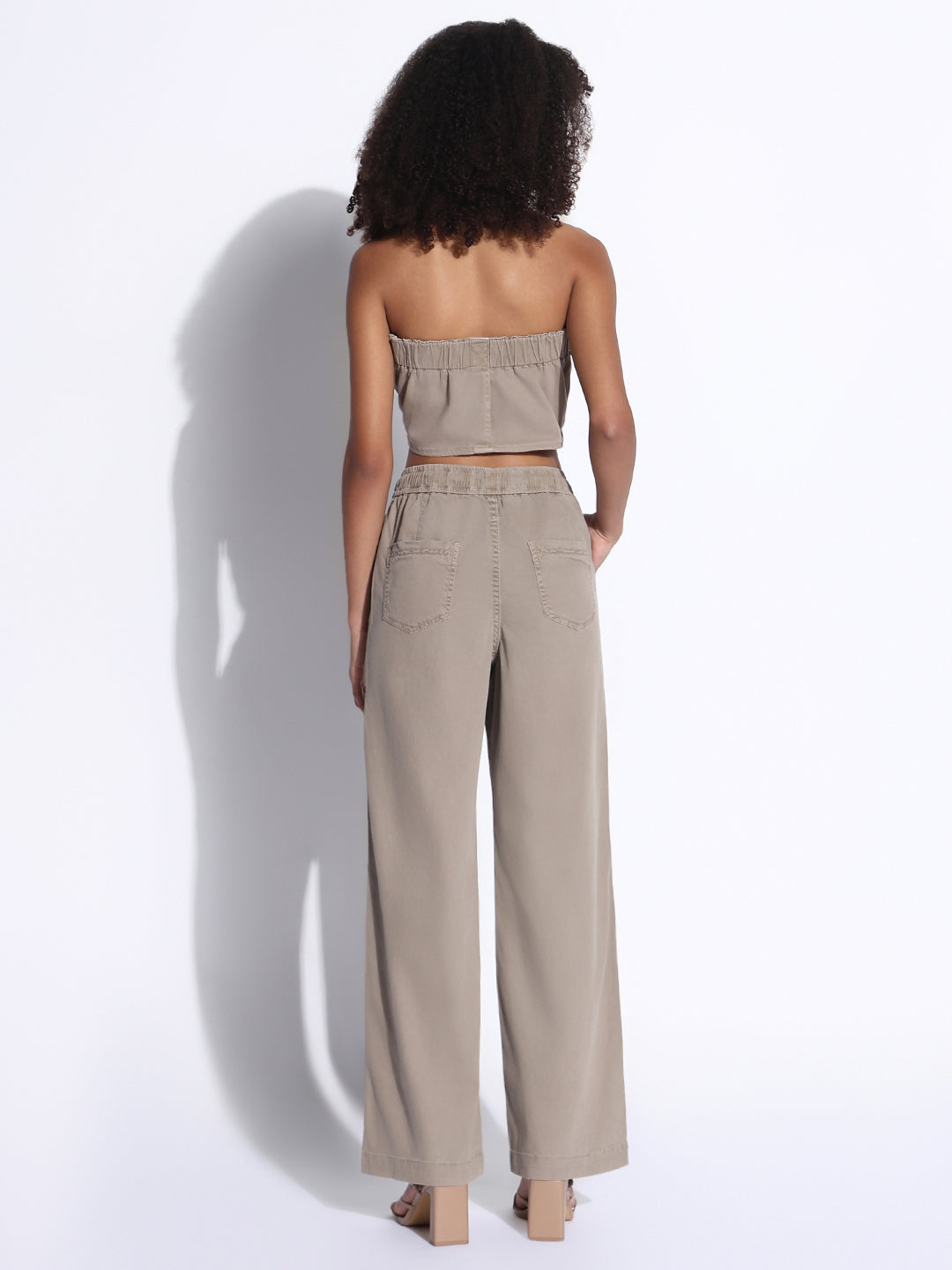 Women's Solid Beige Co-Ords Set