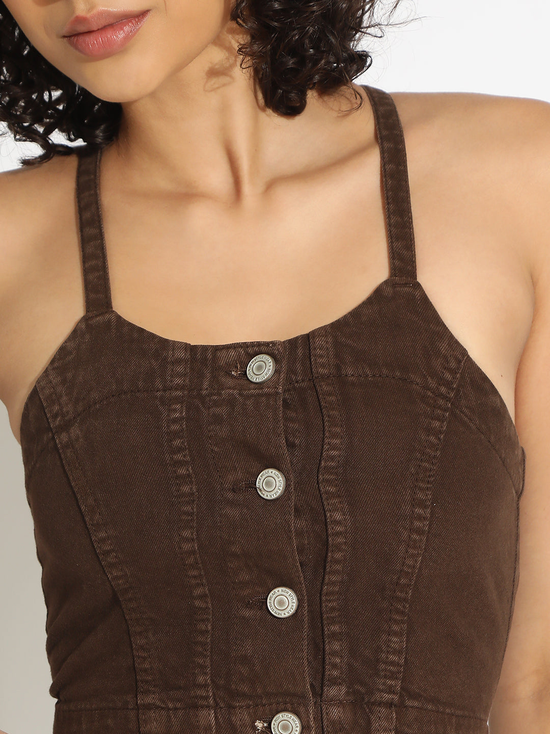 Women's Brown Bustier Top and Cargo Skirt with Crop Jacket Co-Ord Set