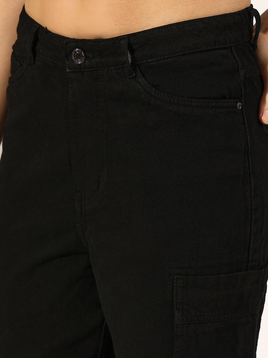 Women's Black Denim Bustier Top and Jeans with Jacket Co-Ord Set