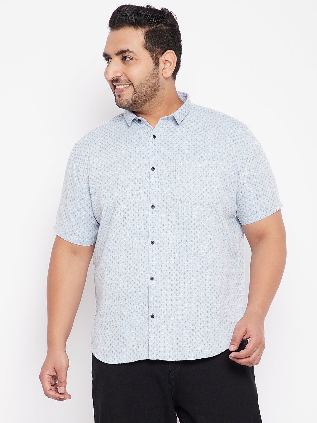 Men Blue Printed Shirt