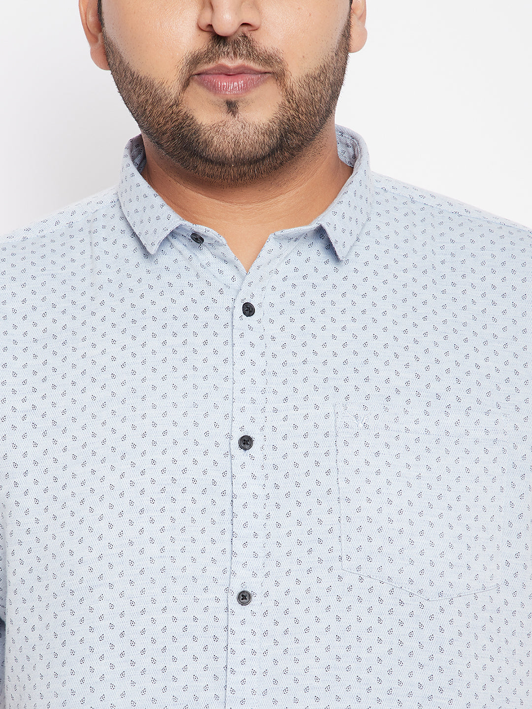 Men Blue Printed Shirt