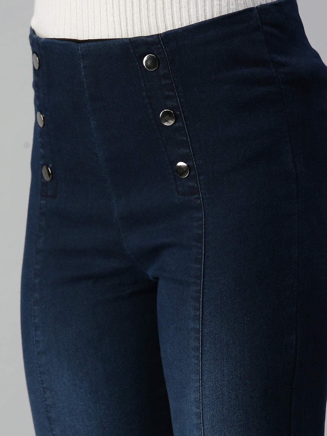 Women Solid Blue Skinny Fit Denim Jeans