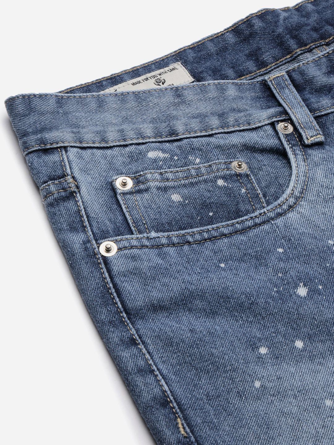 Men Regular Fit Cropped Blue Jeans