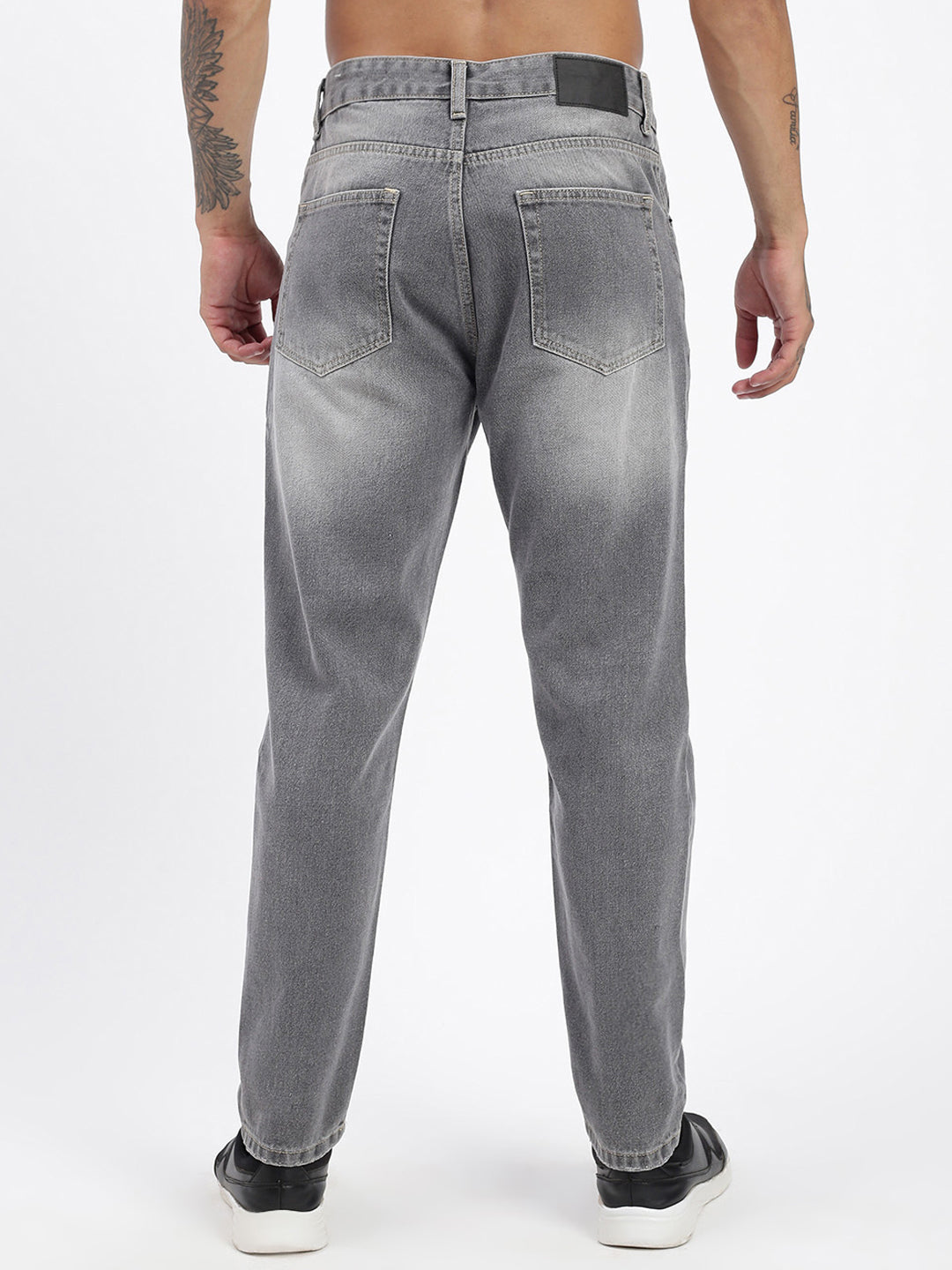 Men Grey Slim Fit Cropped Jeans