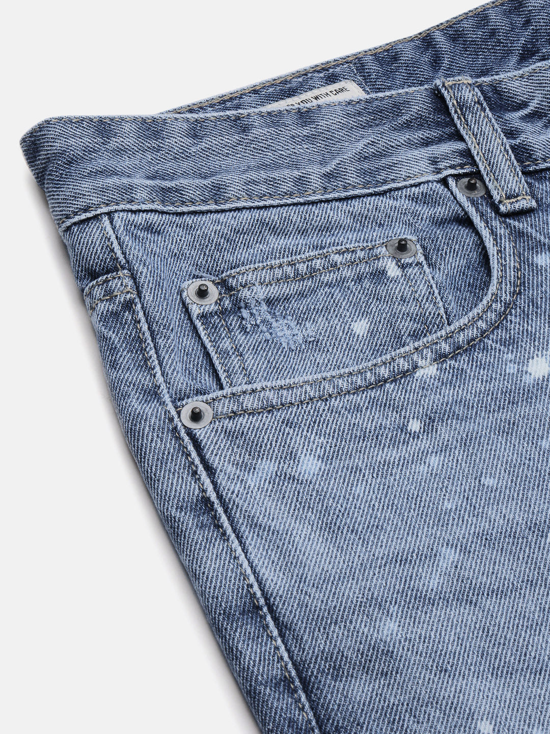 Men Regular Fit Cropped Blue Jeans