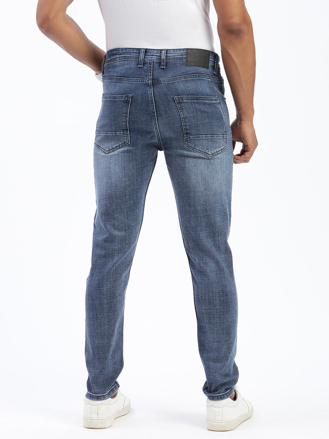 Men Blue Slim Fit Cropped Jeans