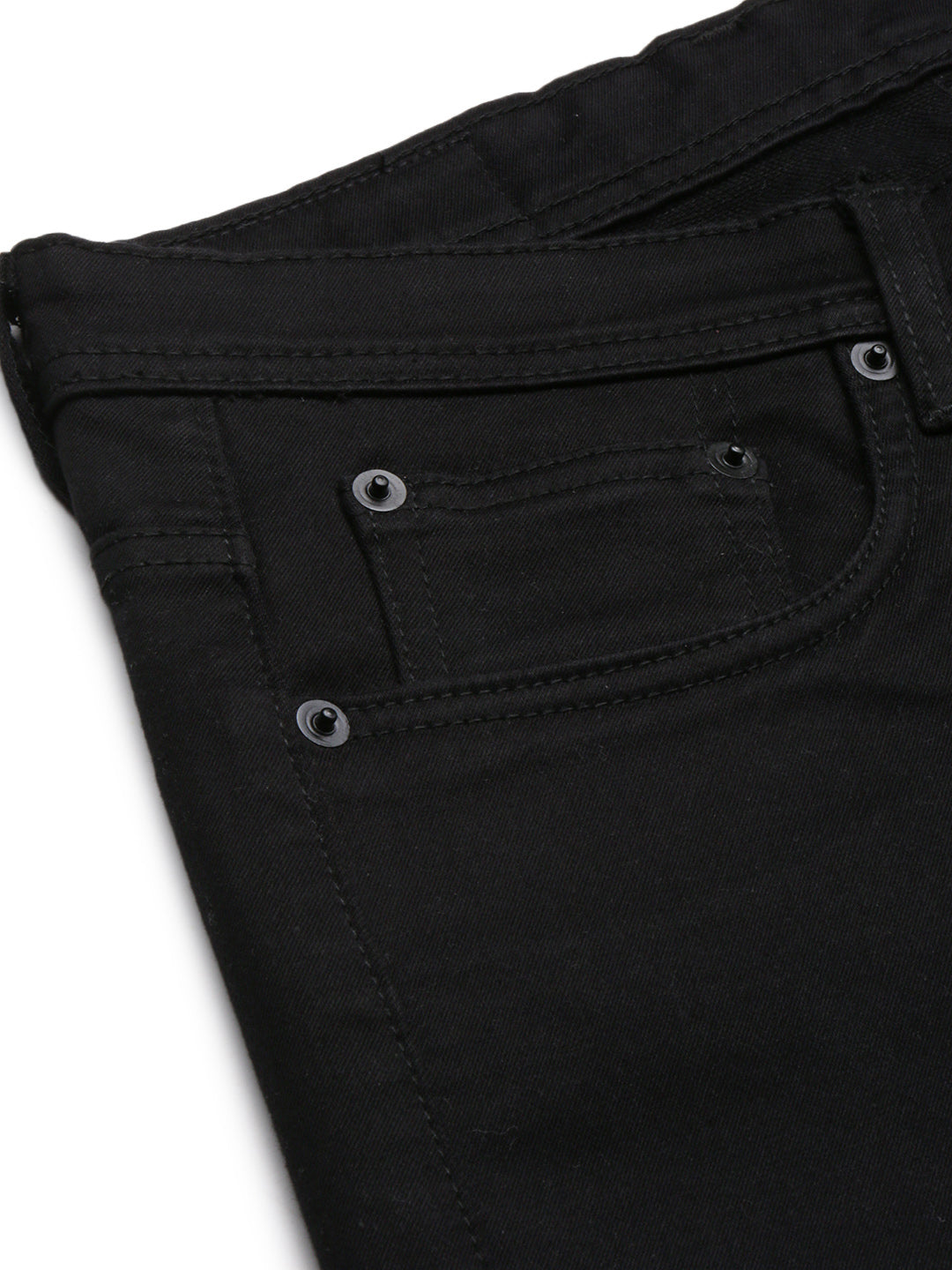 Men Slim Fit Cropped Black Jeans