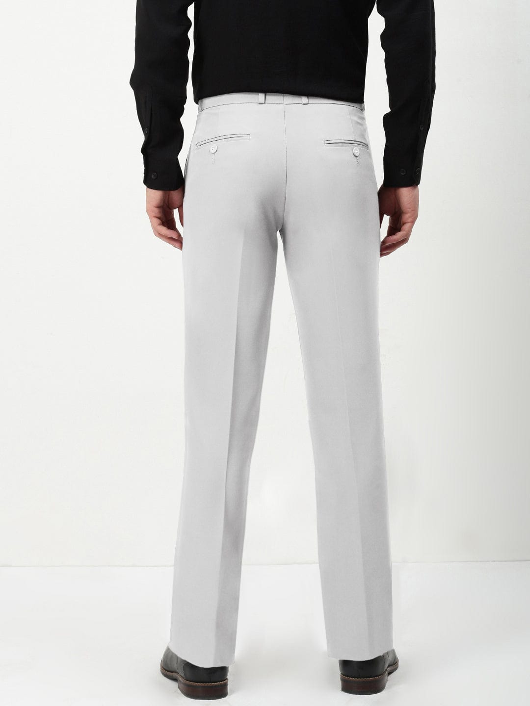 Men's White Slim Fit Formal Trousers