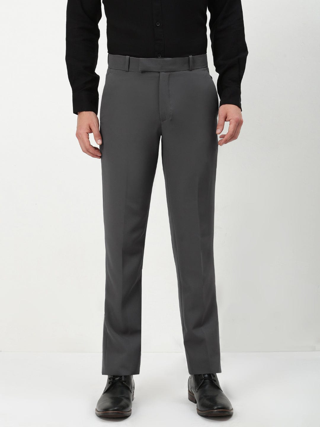 Men's Grey Slim Fit Formal Trousers