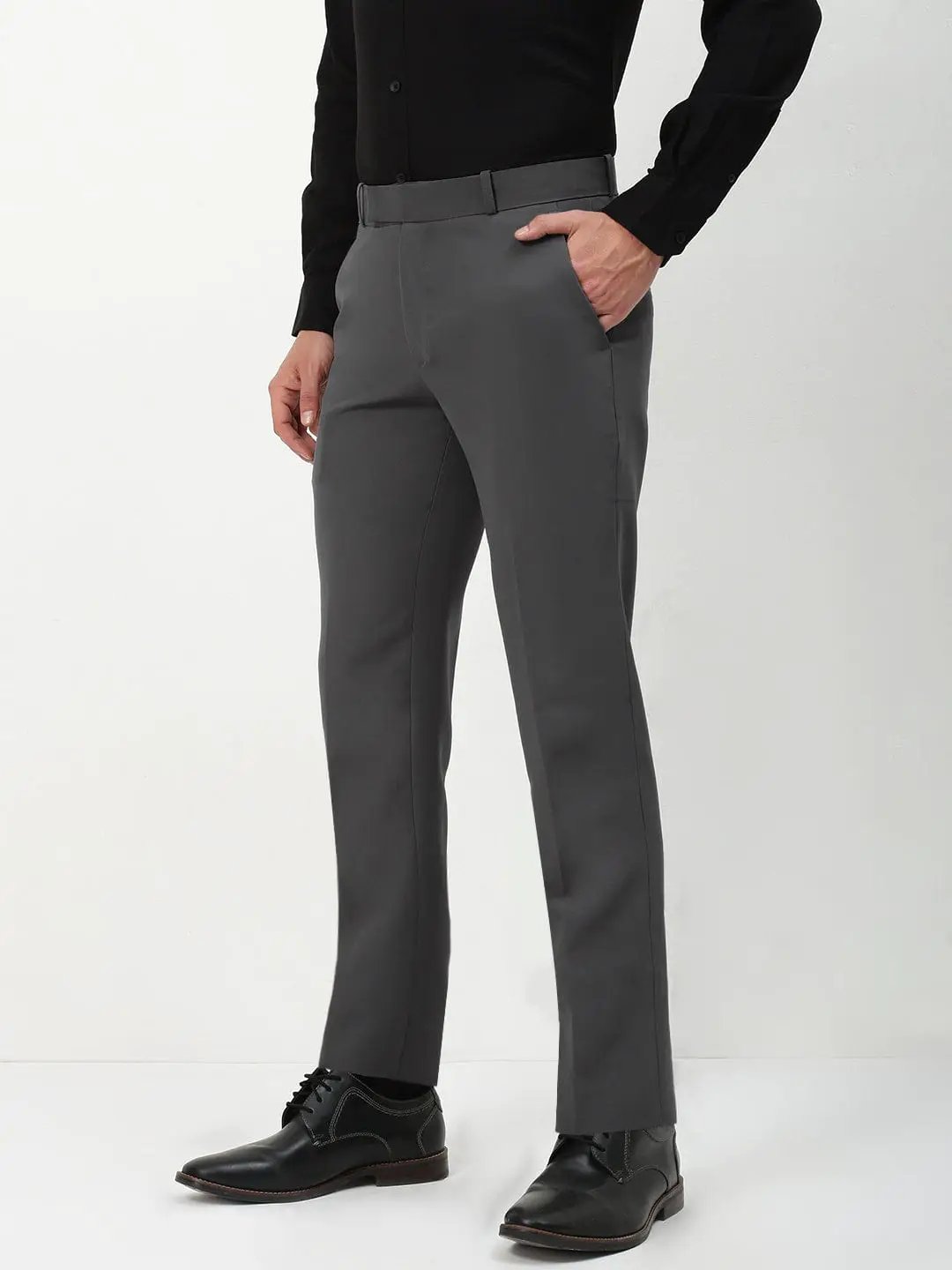 Men's Grey Slim Fit Formal Trousers - from SHOWOFFFF