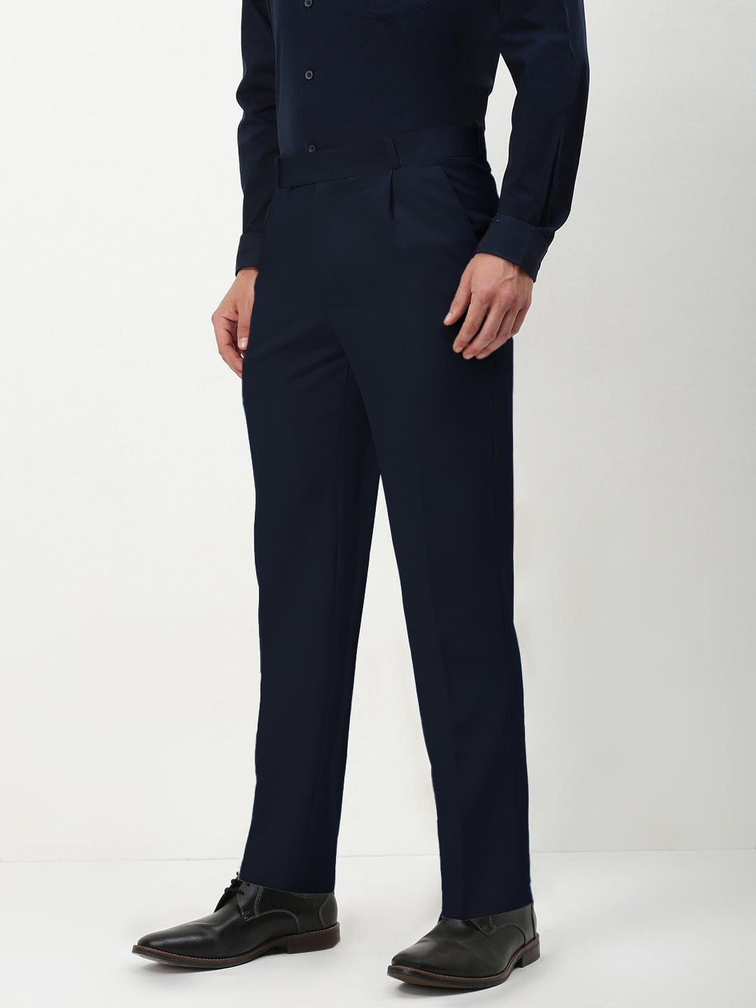 Men's Navy Blue Slim Fit Formal Trousers