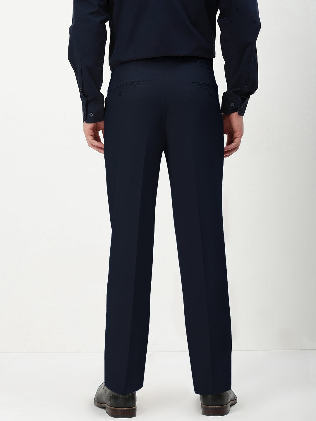 Men's Navy Blue Slim Fit Formal Trousers