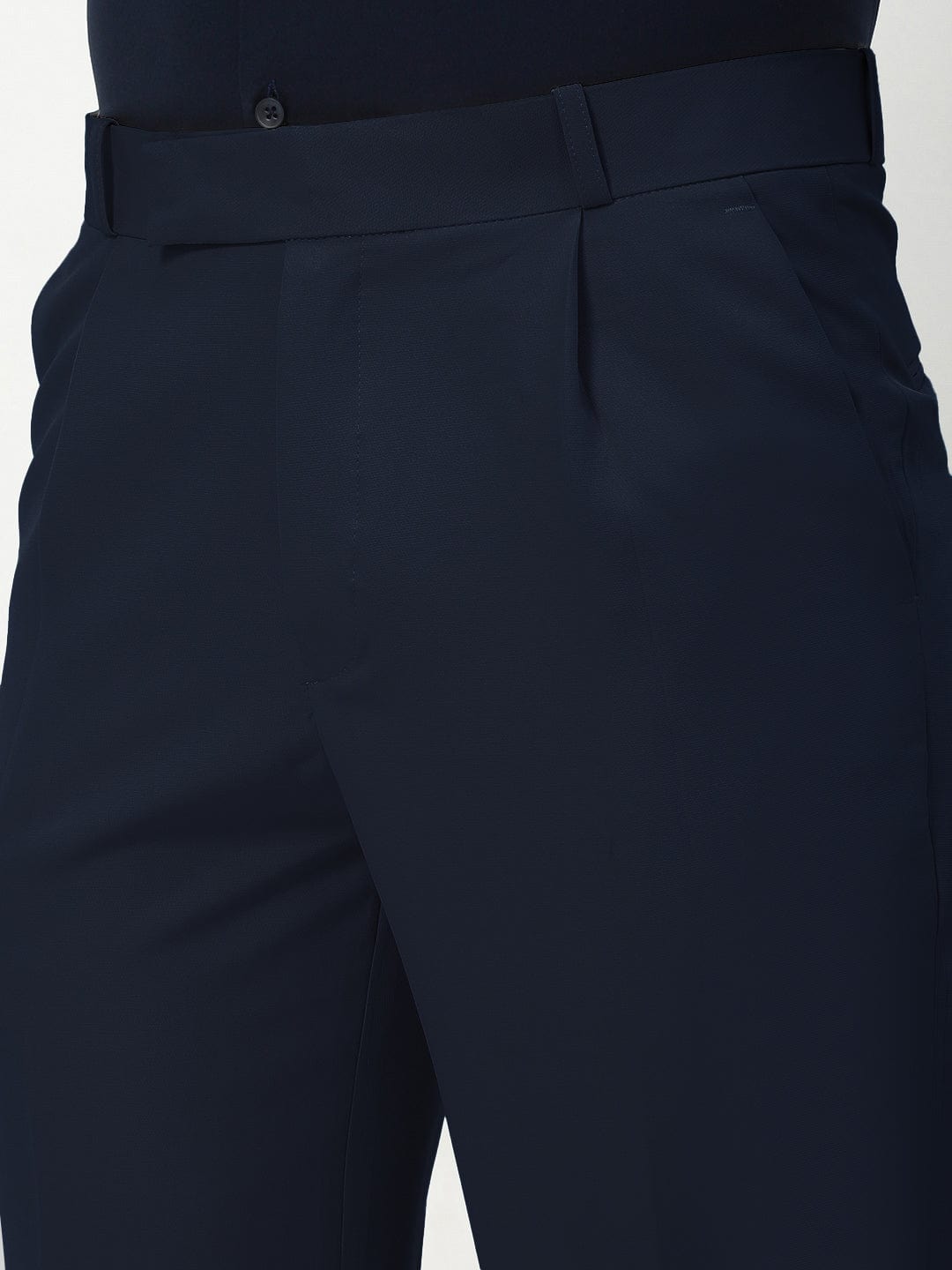 Men's Navy Blue Slim Fit Formal Trousers
