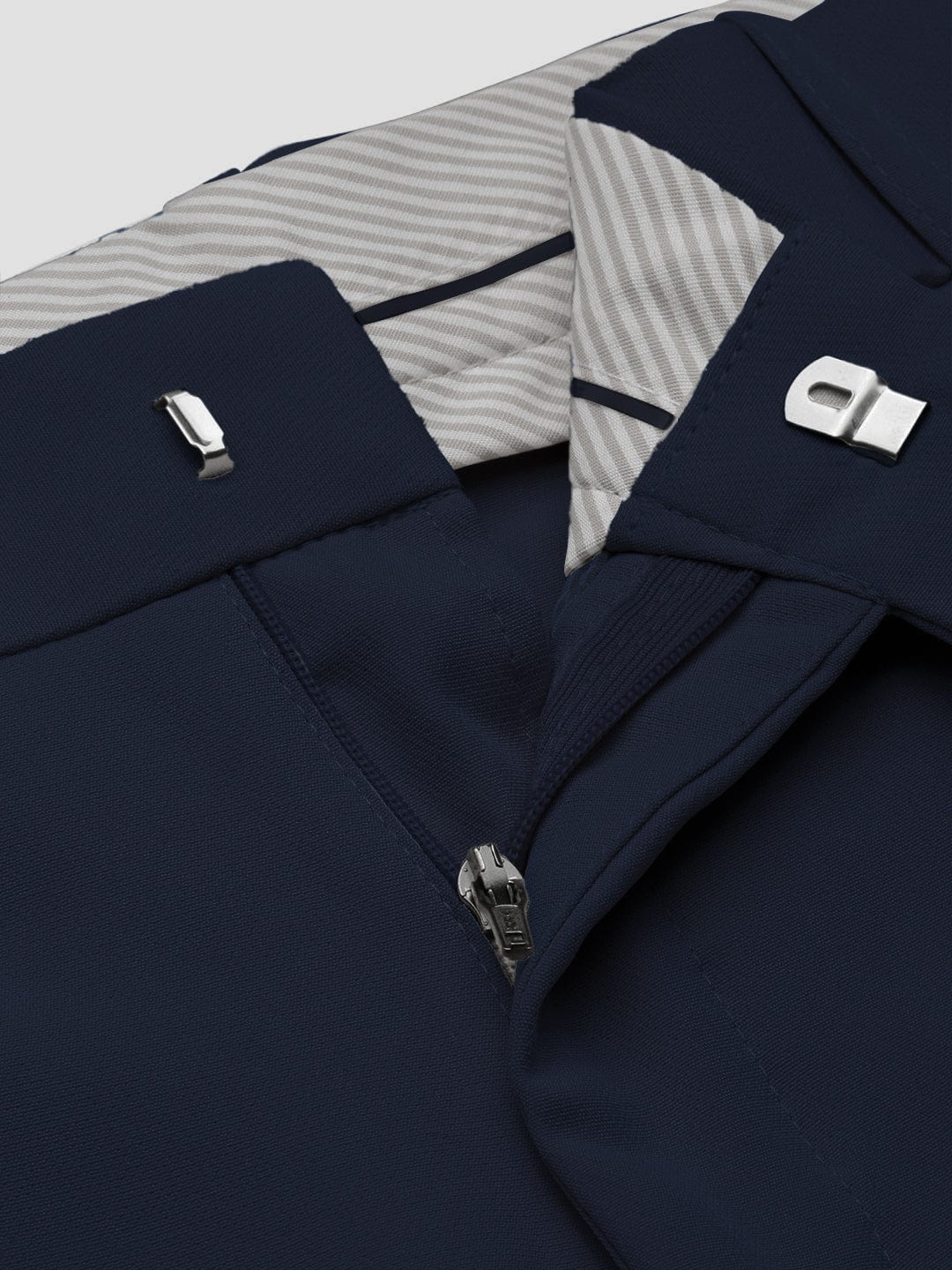 Men's Navy Blue Slim Fit Formal Trousers