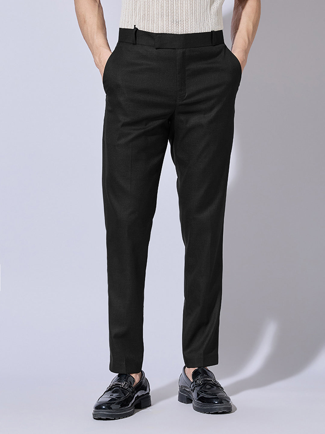 Men's Black Slim Fit Trousers