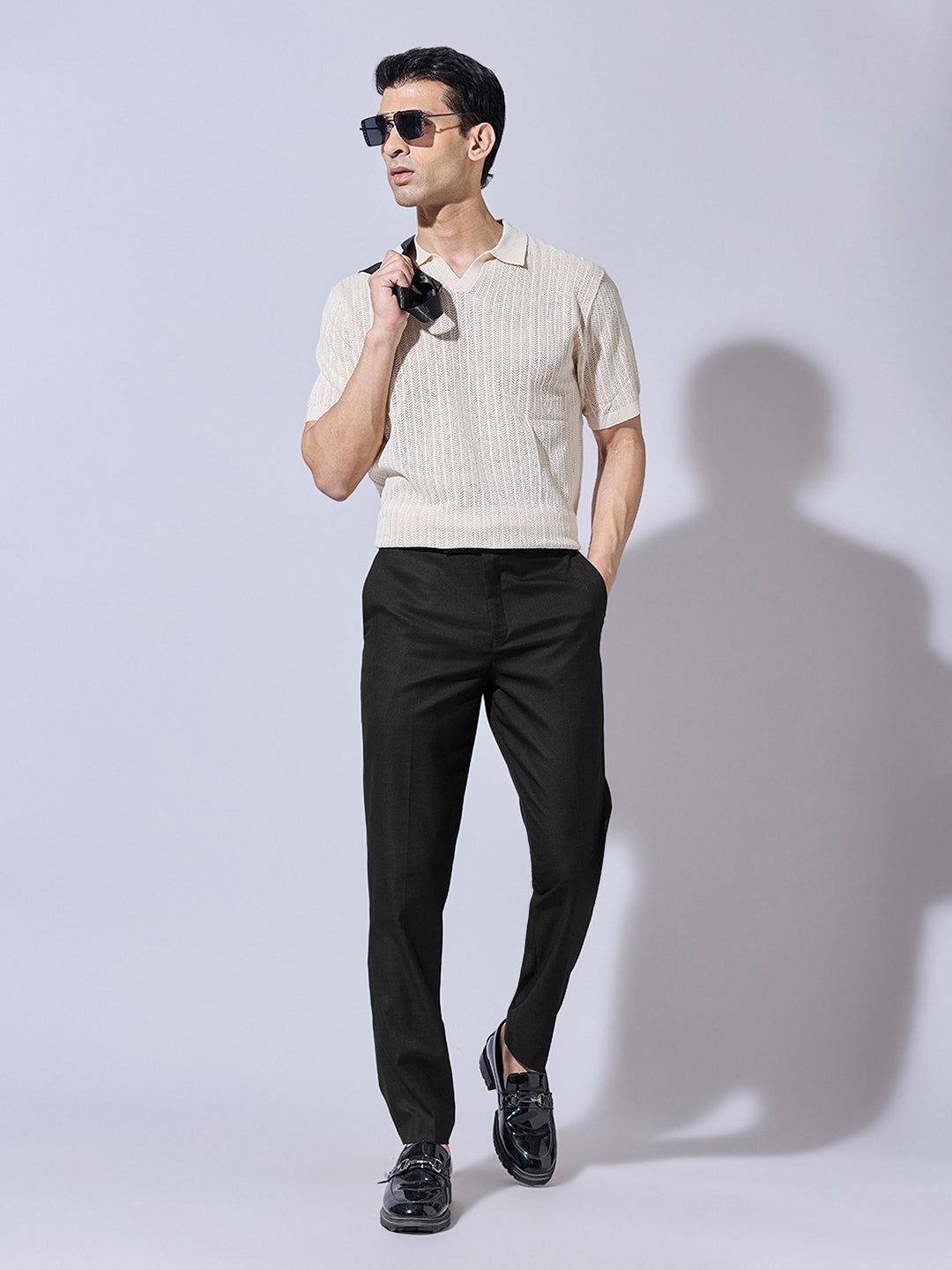 Men's Black Slim Fit Trousers
