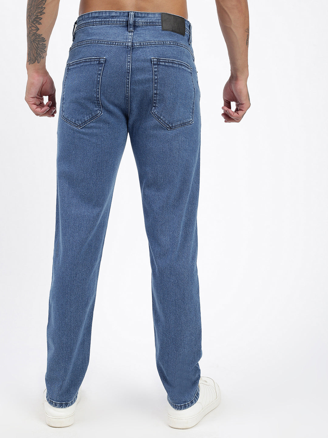 Men Blue Slim Fit Cropped Jeans