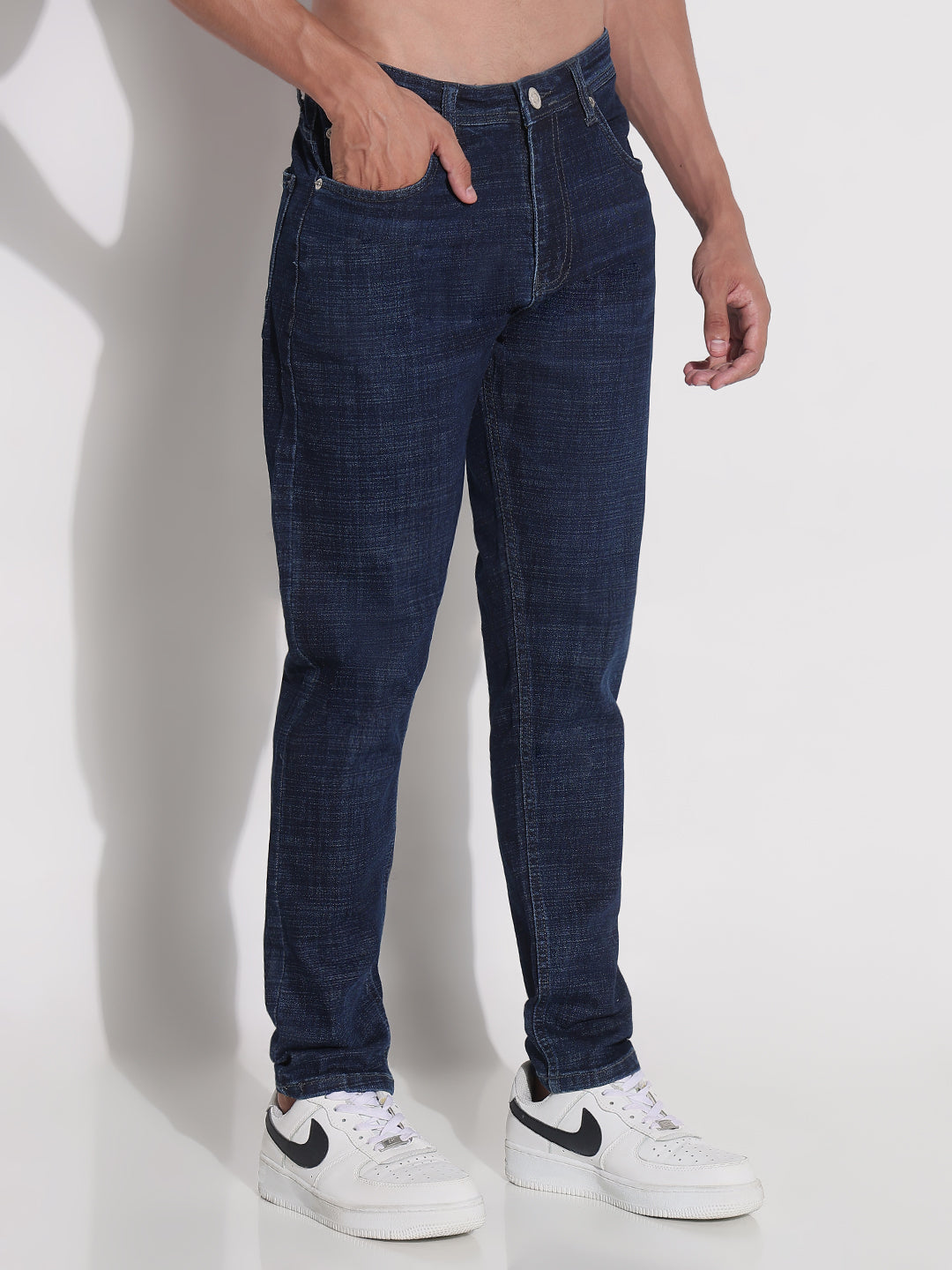 Men's Navy Blue Slim Fit Jeans