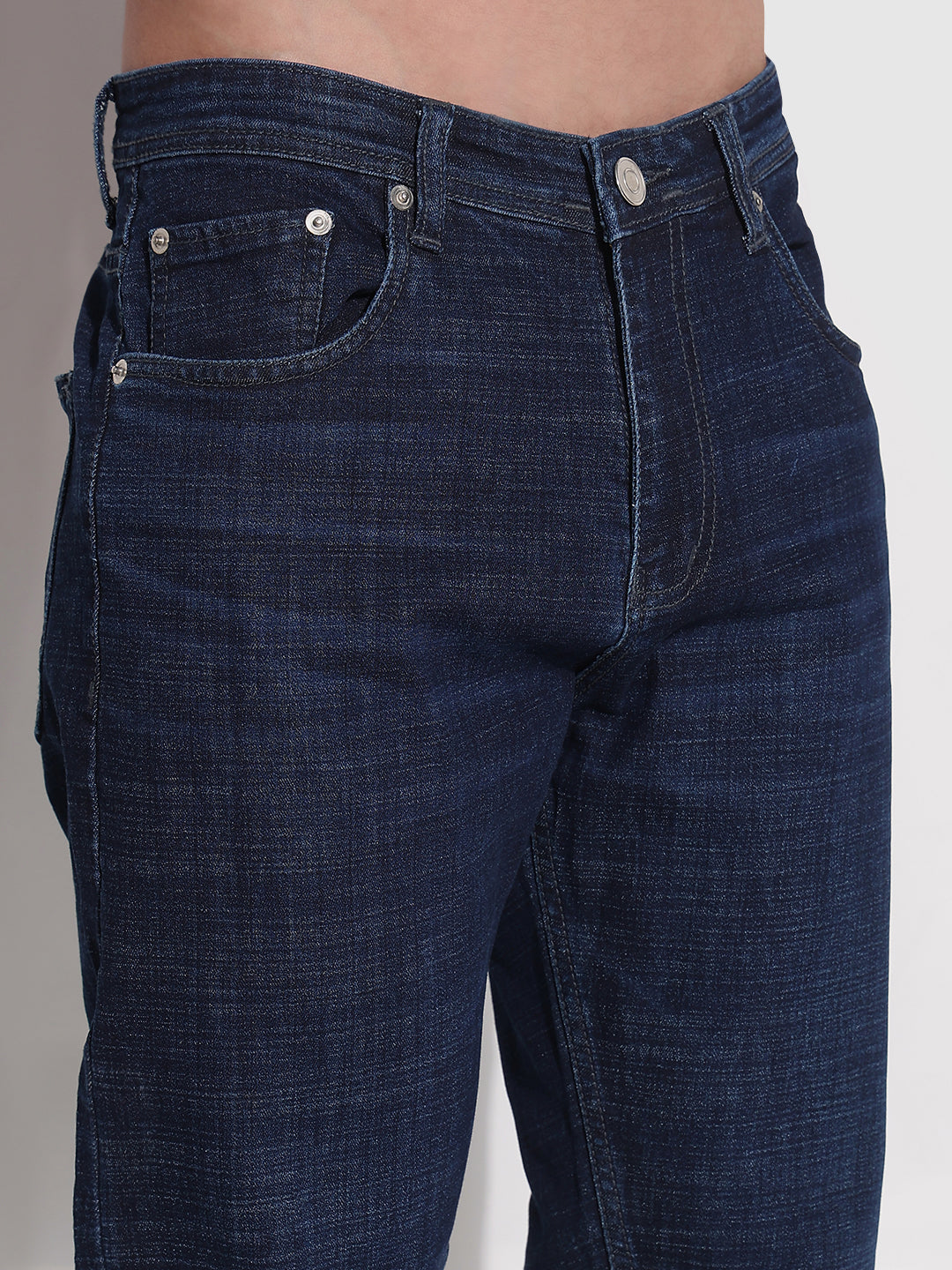 Men's Navy Blue Slim Fit Jeans