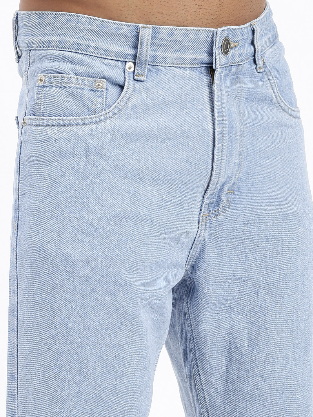 Men Blue Slim Fit Cropped Jeans