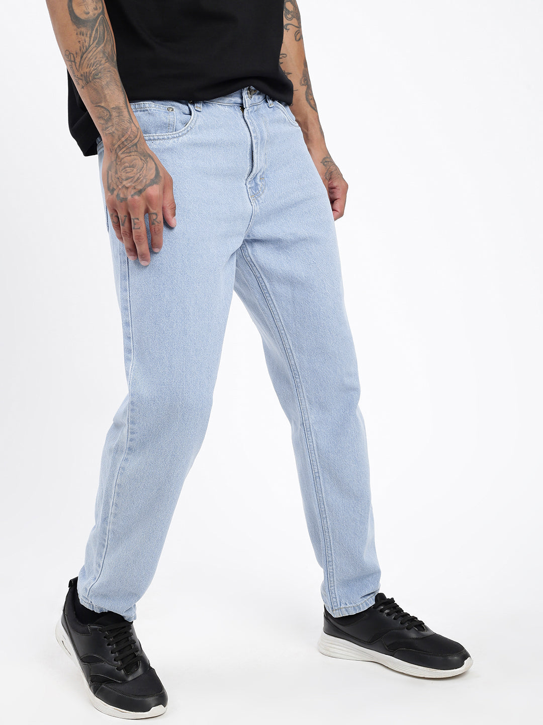 Men Blue Slim Fit Cropped Jeans