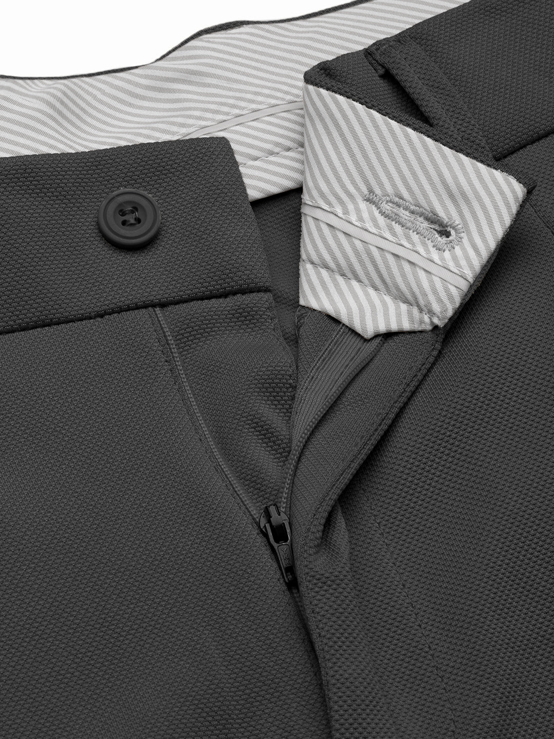 Men's Charcoal Straight Fit Formal Trouser