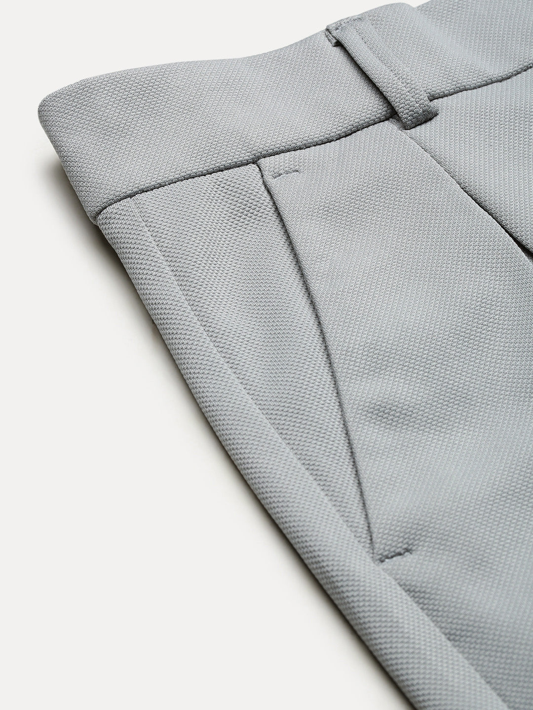 Men's Light Grey Solid Formal Trousers