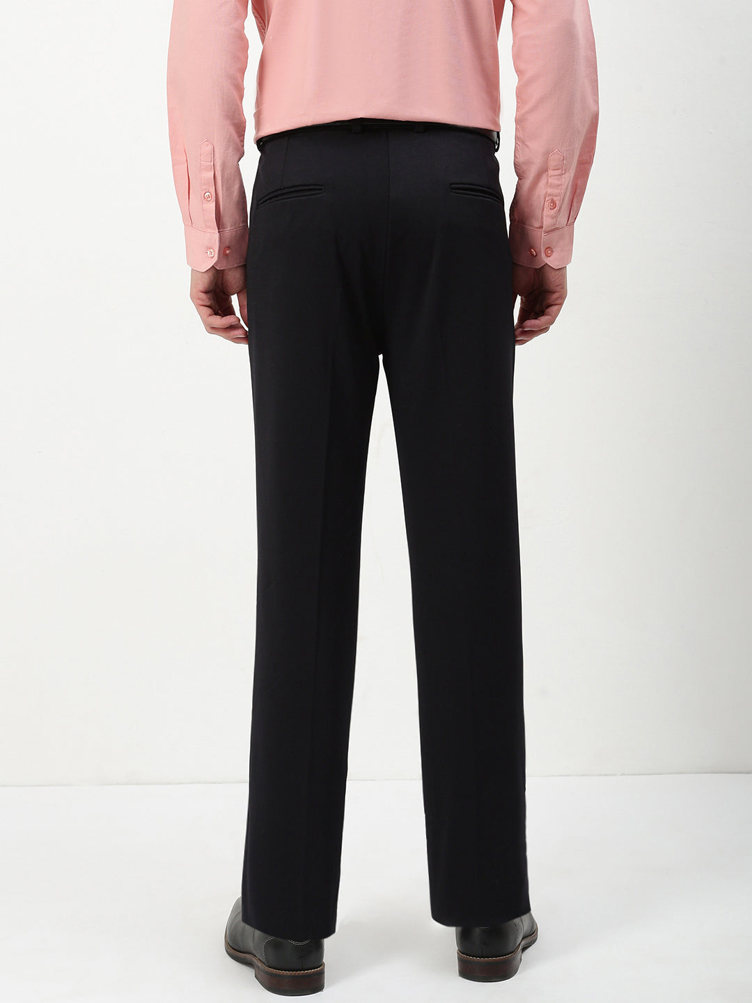 Men Black Solid Formal Trousers