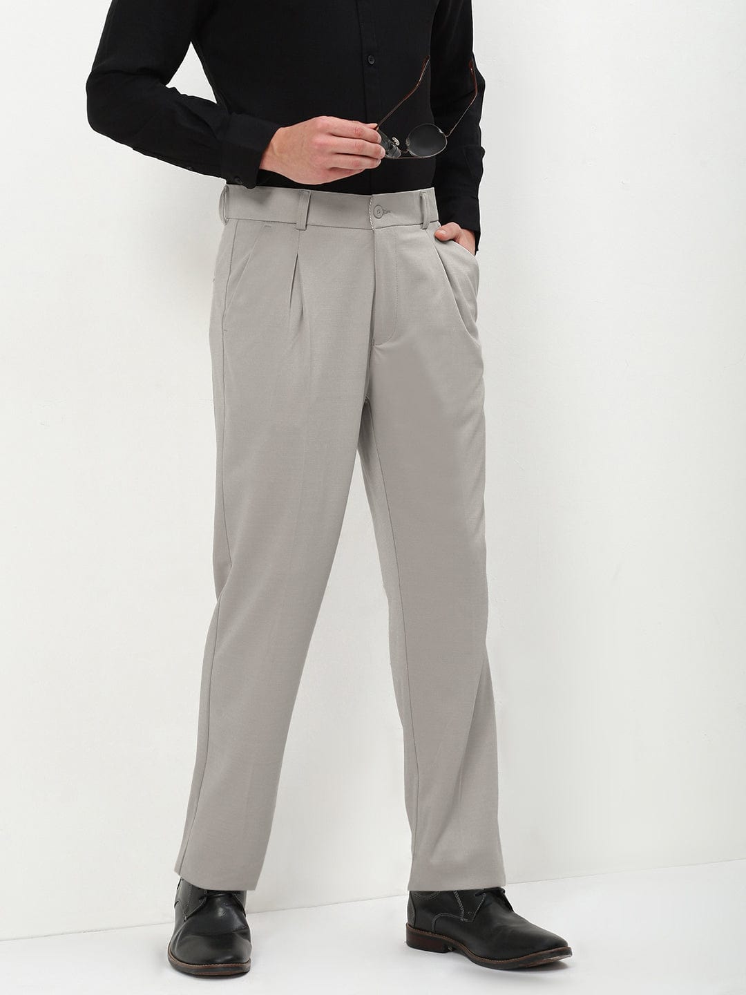 Men's Grey Formal Trousers