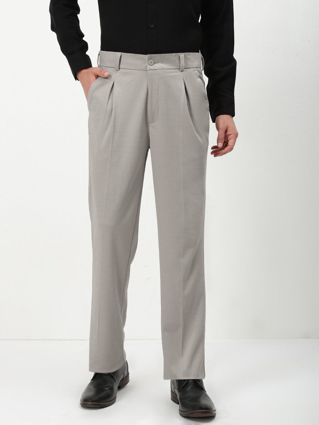 Men's Grey Formal Trousers