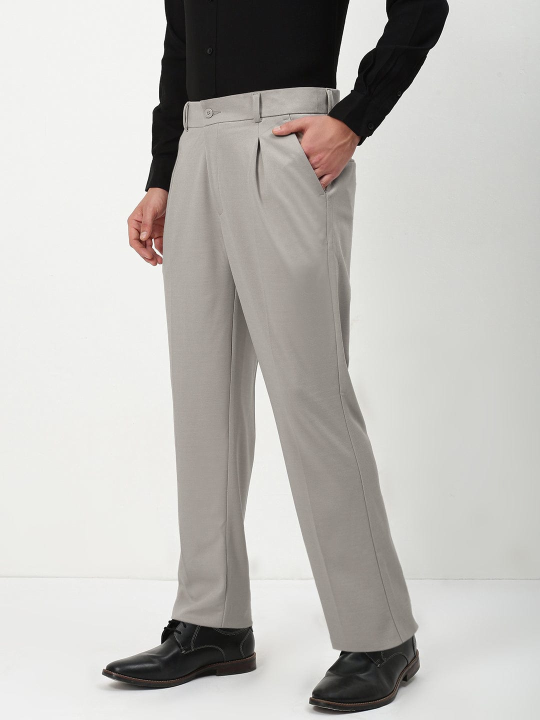 Men's Grey Formal Trousers