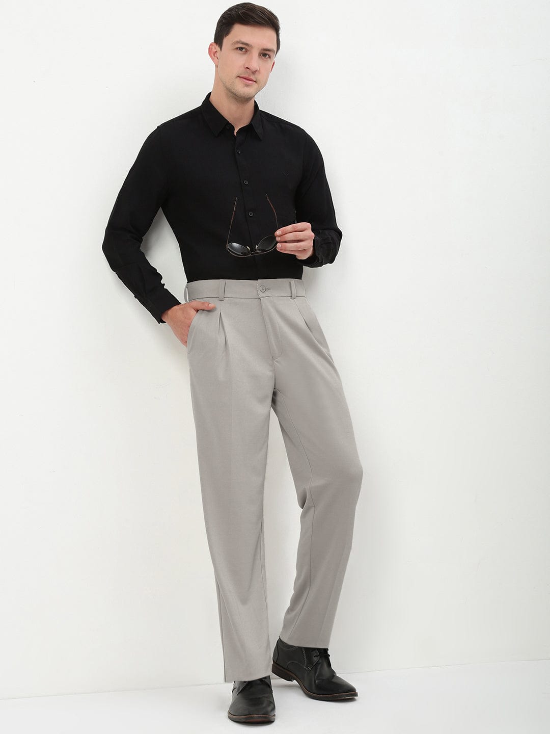 Men's Grey Formal Trousers