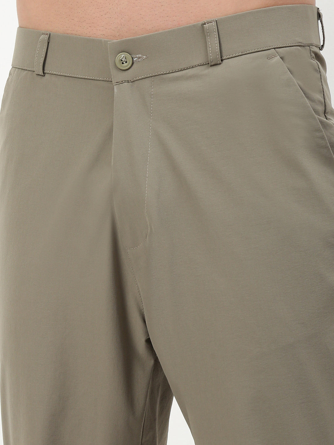 Men Grey Solid Trousers