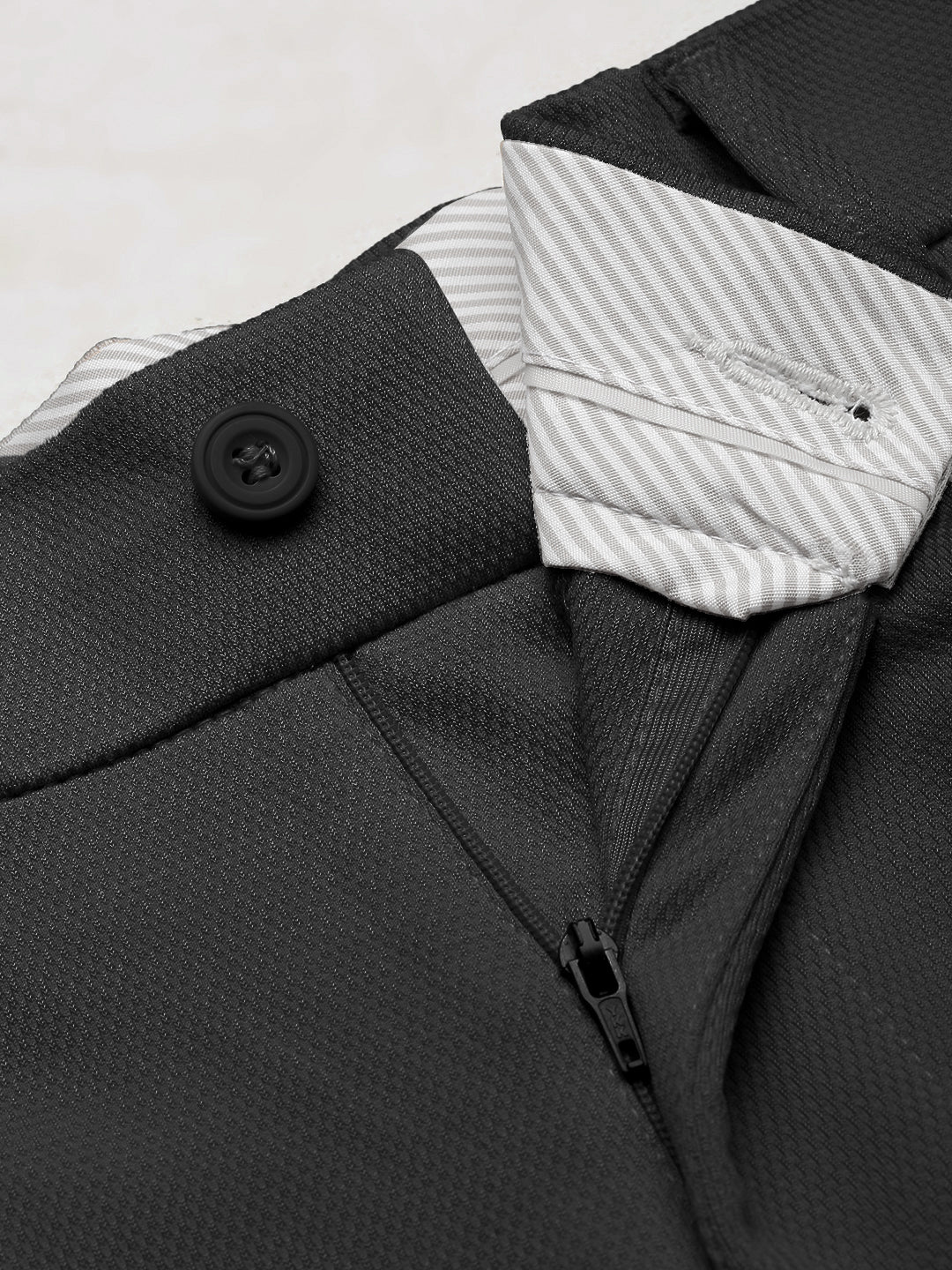 Men's Black Regular Fit Formal Trouser