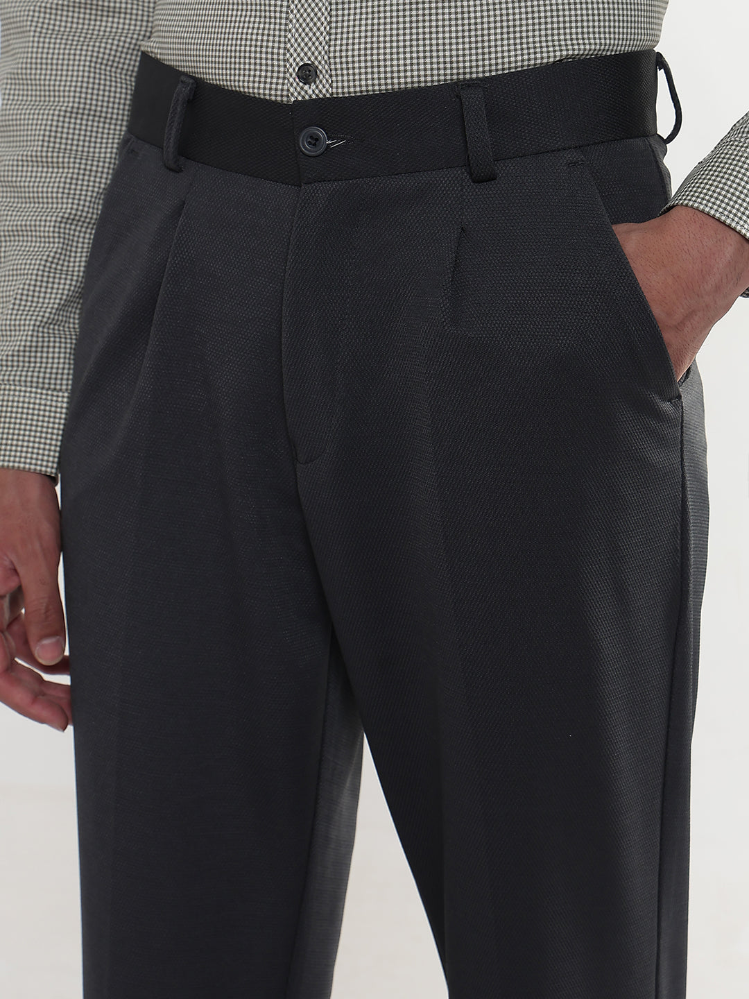 Men's Grey Slim Fit Formal Trouser